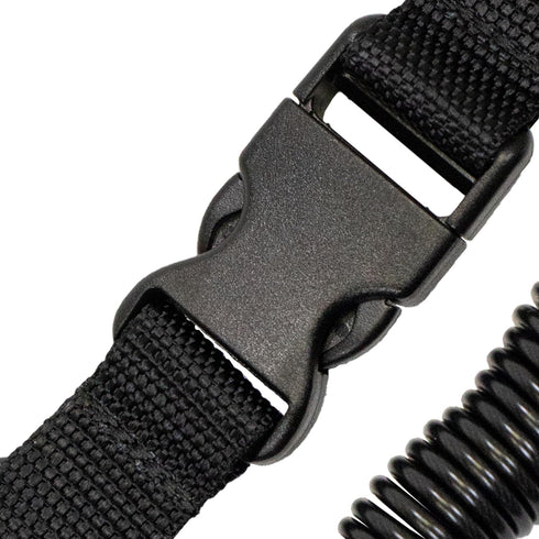 Scuba Choice Diving Black Snappy Coil Camera Lanyard Clip - 1.3m Coil with QB Buckles