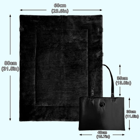 Reversible Waterproof Dog Bed Pad for Camping Travel, Portable Car Seat Pet Cushion Mat with Handles for Small Medium Dogs Cats, Indoor and Outdoor Use