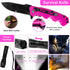 Pink Survival Kits with First Aid Kit, Hiking Camping Gear for Women, Professional Bug Out Bag Set