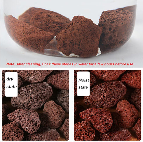 Tfwadmx Aquarium Red Lava Rock, 10 Pack Volcanic Pumice Stones for Betta Tank Fish and Shrimp