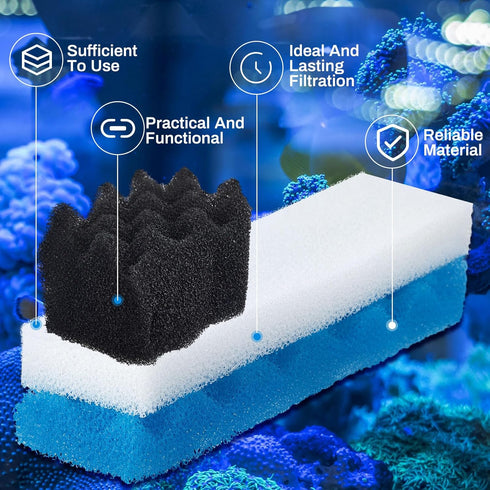18 Set 406/407 Threlaco Pcs Bio Sponge Compatible with Fluval Aquarium Filters Compatible with Aquarium Filters