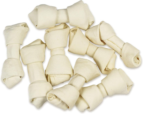 hotspot pets 4-5 Inch Rawhide Dog Chew Bones, Made from Grass Fed Brazilian Cows, 30 Pack for Medium Chewers