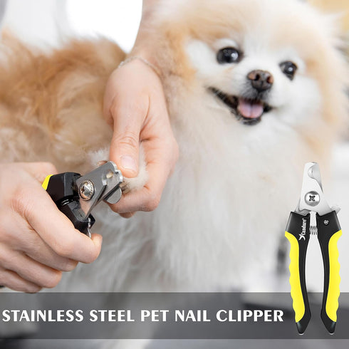 Candure Dog Nail Clippers - Professional Cat Nail Trimmers for Small to Medium Breeds with Safety Guard