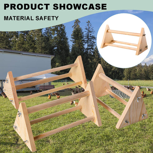 Rliguanrui -size13 5.9" 6.5" Chicken Perch for Coop L x W x H- Heavy Duty Poultry Roosting Bar with Natural Pine
