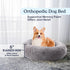 PETMAKER Donut Dog Bed - Medium Pet Bed with Removable Washable Cover and Anti-Slip Bottom (Gray)