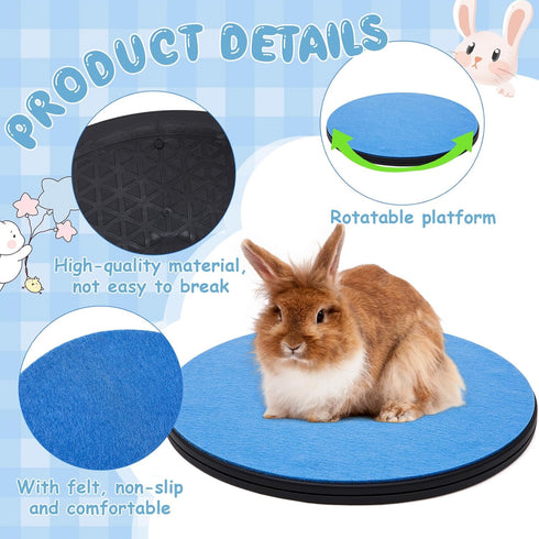 AceOrbit Chinchilla Rabbit Grooming Kit Bunny Grooming Table with Non Slip Blue Felt Mat Pets Groom Platform for Guinea