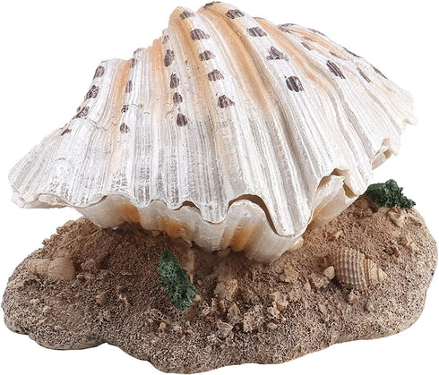 Aquarium Decoration, Fish Tank Simulation Resin Shell Pearl Bubbler Decor, Coral Reefs Aerating Action Ornament
