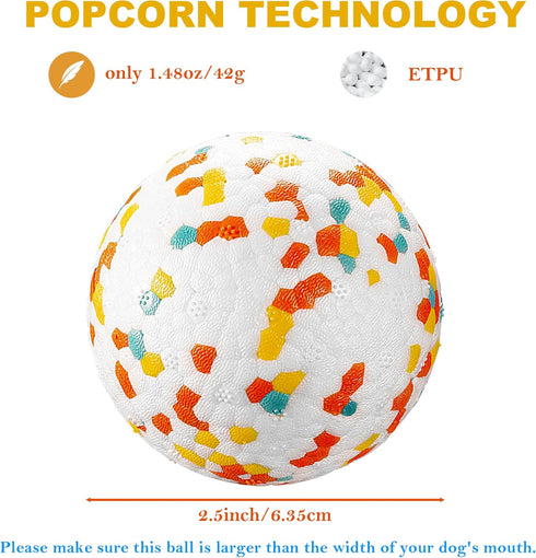 Indestructible Dog Toy Ball for Aggressive Chewers, Durable High Elasticity Interactive Ball for Training (2.5in, 2pcs)