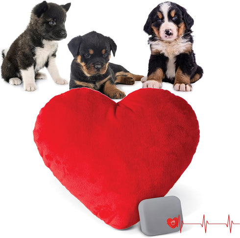 K&H Pet Products Mother's Heartbeat Calming Dog Toy - Heart Pillow, Red, Large Breed, 10 Inch