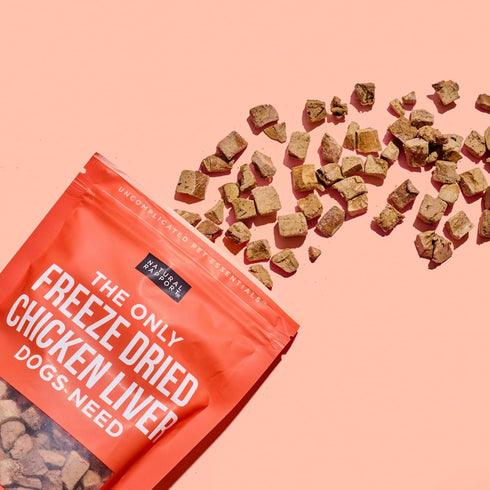 Natural Rapport Chicken Liver Dog Treats, Grain-Free Freeze Dried Chicken Bites for Small and Large Dogs