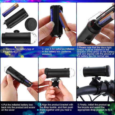 4 2 1 1 VIHOSE Pcs Disco Bike LED Light Bike Wheel Frame LED Lights and Headlights with Battery Powered Bicycle Bright