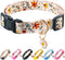 Cute Beige Flower Pattern Dog Collar, Adjustable Holiday Gift for Medium to X-Large Breed Dogs