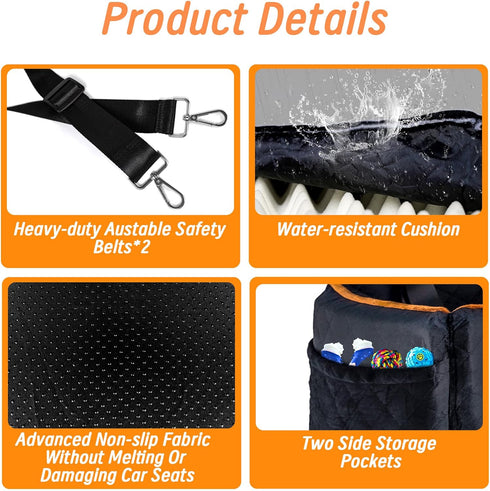 30 lbs, Dog Car Seat for Medium Sized Dogs Safety Dog Booster Seat for Small Dogs Hooks to The Seatbelt & with Elevated