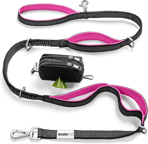 6 ft. Bungee Dog Leash - Heavy Duty with 4 Traffic Handles, Mighty Carabiner Clip, Ultra Reflective for Large Dogs