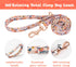 Cute Girl Dog Collar and Leash Set - Adjustable Floral Collar with Flower Bowtie and Metal Buckle for Small Medium