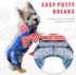 Small Dog Hoodie Clothes Cute Stripe Shirts Denim Jumpsuit One-Piece Outfit for Small Medium Dogs Cats Boy Girl