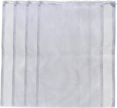 ALEGI Large Filter Media Bags, 4pcs White Net Bags with Plastic Zipper for Bio Balls and Ammonia Remover