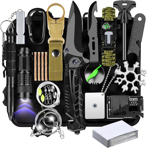 Gifts for Men, 28-In-1 Survival Kits, Unique Gadgets for Camping, Hiking, Hunting, Stocking Stuffers