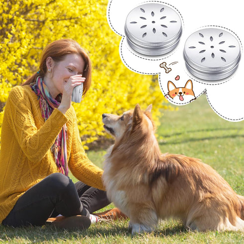 Oudain 12 Pack Dog Scent Work Tins: Dog Scent Training Kit with 12 Magnetic Dots for Smell Training (Cute)
