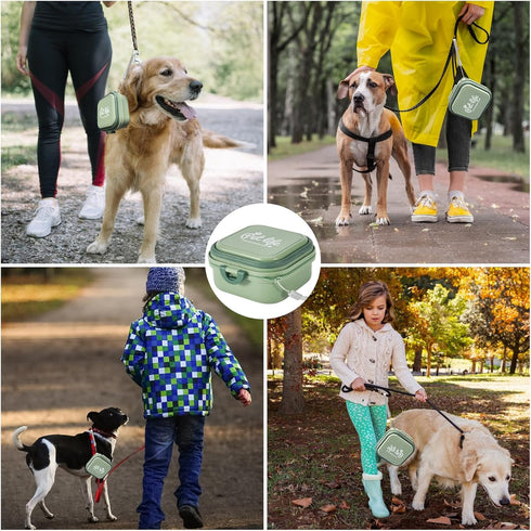 Collapsible Dog Water Bowl, Portable 2-in-1 Pet Food and Water Feeder for Traveling, Camping, Hiking