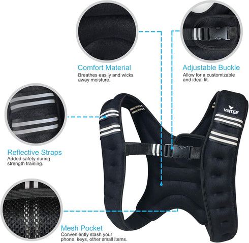5/10/16 Lbs Weighted Vest Weight Vest for Men Women Kids Weights, Body Weight Vests Adjustable for Running, Gym