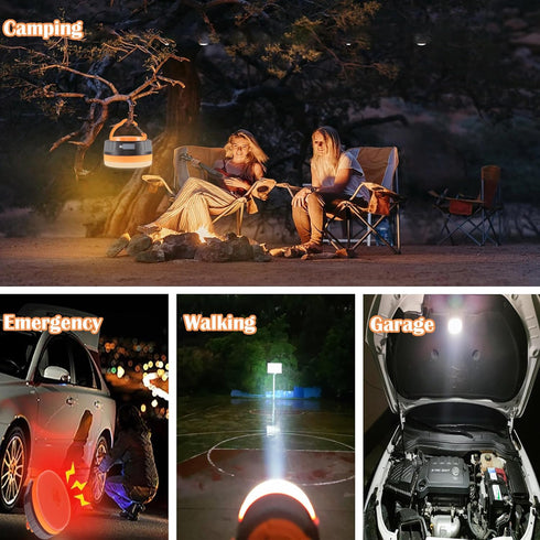 LIT-PaTH LED Camping Lantern, Rechargeable Light with Magnet Base, 2200 mAh, Emergency Survival Kit, Medium Orange, 1