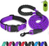 Dynmeow Reflective Dog Collar and Leash Set, 6FT Strong Climbing Rope Leash with Padded Handle, Adjustable for Medium