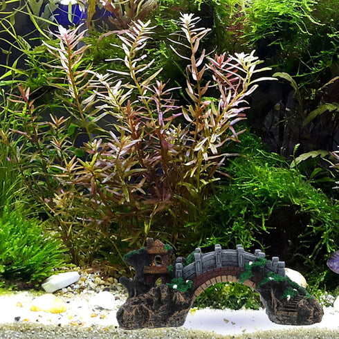 Mipcase Fish Tank Bridge Decor, Underwater Bridge Adorn for Aquarium Decoration, Botanical Reptile Decor