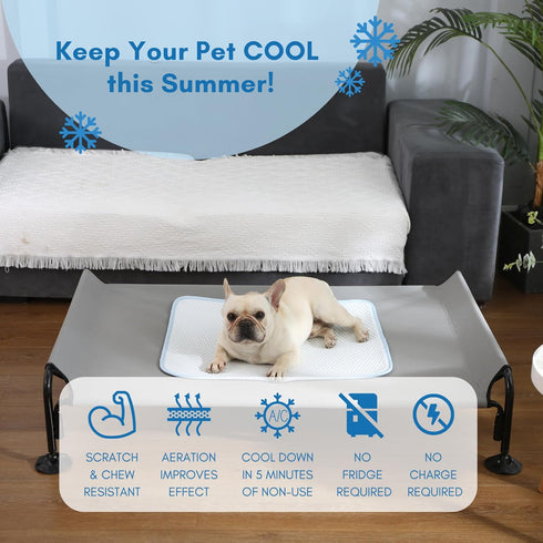 Medium Dog Cooling Mat, 26x20 Inches, Ultra Breathable Supramolecular Cooling Material, Machine Washable for Cats and