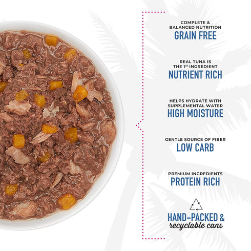 Tiki Cat Aloha Friends, Tuna, Tilapia & Pumpkin, Grain-Free Wet Cat Food for All Life Stages 3 oz. Cans (Pack of 12)