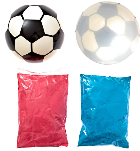Gender Reveal Soccer Ball with Powder, Exploding Soccer Balls Kit with Pink and Blue Colour Packs + Soccer Ball Shell