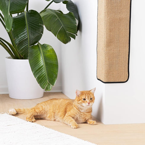 Navaris Sisal Cat Scratcher Mat - 12.6x23.6 Cat Scratch Pad for Wall, Indoor Cats Scratching Protector for Corners