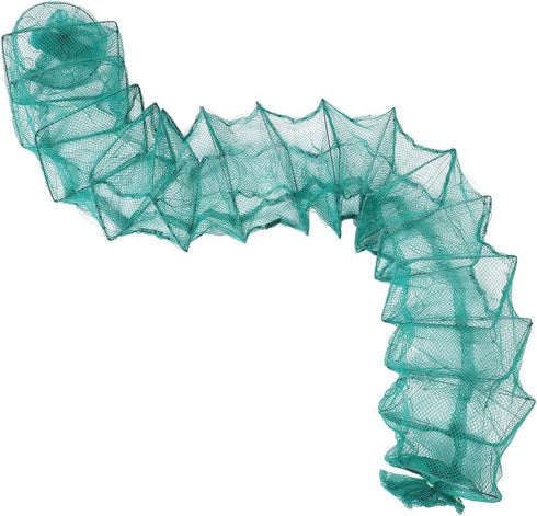 Angoily Collapsible Shrimp Net Trap Fishing Net Cage with 16 Segments 2.5m