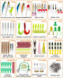 Fishing Lures Kit for Freshwater, Tackle Kit with Spoon Lures, Soft Plastic Worms, Crankbait, Jigs, Fishing Hooks