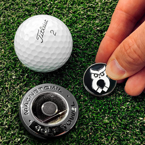 Magnetic Clip for Golf Towel, Removable and Reusable Towel Magnet with Strong Hold for Bags, Clubs, Carts (Black)