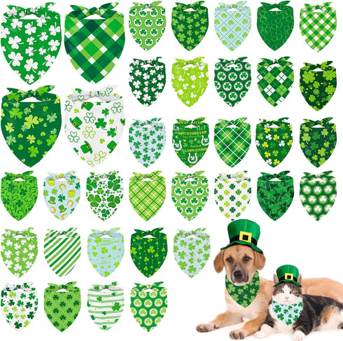 Whaline St. Patrick's Day Dog Bandana Triangle Pet Scarf Adjustable Puppy Neckerchief