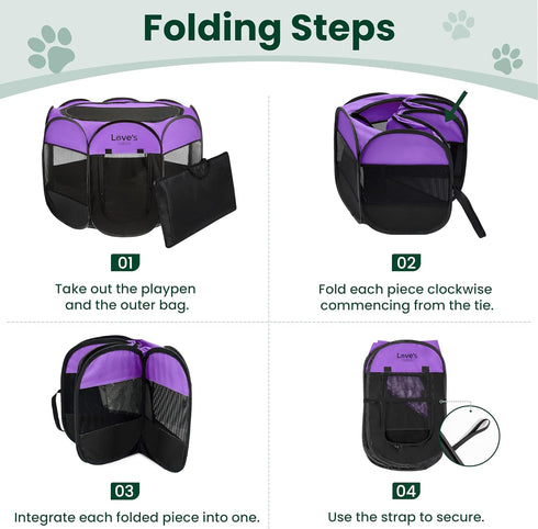 Love's cabin Pet Puppy Dog Playpen, Small Dog Tent Crates Cage Indoor/Outdoor, Portable Playpen for Cat, Foldable Pop
