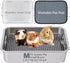 MEEXPAWS Guinea Pig Stainless Steel Litter Box with Raised Grid and Washable