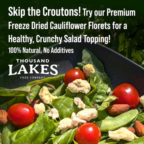 2-pack 0.8 (1.6 Thousand Lakes Freeze Dried Vegetables - Cauliflower Florets and Stems ounces ounces total) | No Salt