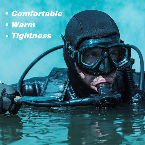 Jecery 2 Pcs Neoprene Diving Hood, Thermal Wetsuit Cap with Chin Straps for Men Women, Snorkeling Surf Beanie