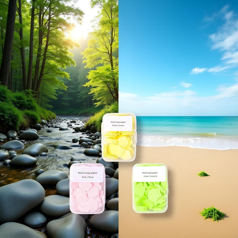Jinshining 300pcs Portable Hand Washing Soap Sheets, Scented Mini Soap Sheets, Paper Soap for Travel,Disposable Soluble