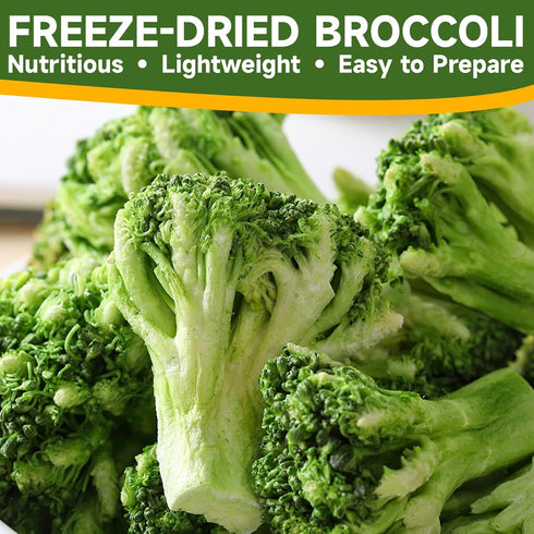 3.17oz Frozen SEAYOFA Freeze Dried Broccoli Florets, Dehydrated Broccoli Vegetables, No Bitter Broccoli Florets