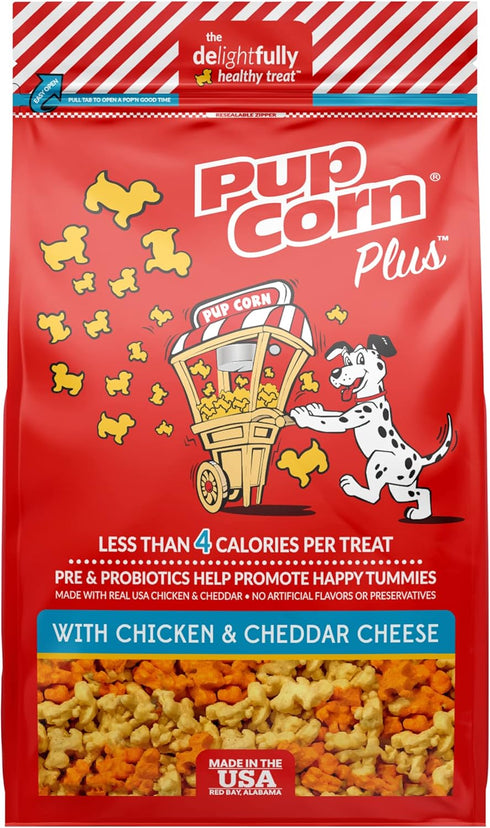 Plus Puffed Dog Treats with Prebiotics and Probiotics, Chicken & Cheddar Cheese, 24oz