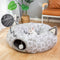 LUCKITTY Geometric Cat Tunnel Bed - Collapsible Oxford Tunnel Tube with Plush Inside for Dogs and Cats