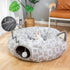 LUCKITTY Geometric Cat Tunnel Bed - Collapsible Oxford Tunnel Tube with Plush Inside for Dogs and Cats