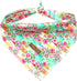 Dog Bandana, 1PC Cute Pink Flowers Print Comfortable Bandanas for Small Medium Large Dogs