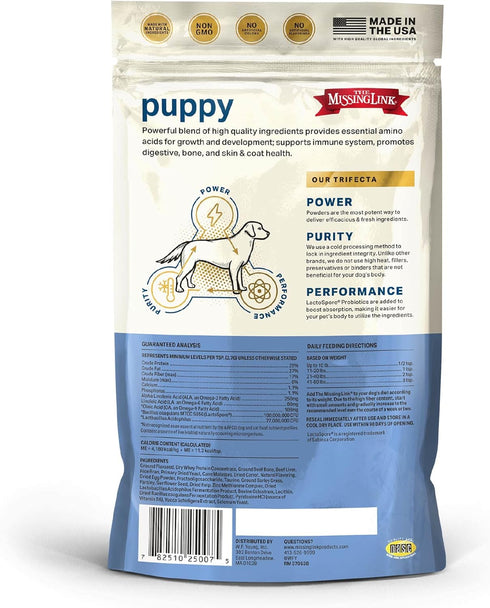 The Missing Link Puppy Supplement, 8oz Superfood Powder for Growth, Immunity, Digestion, Bones, Skin & Coat