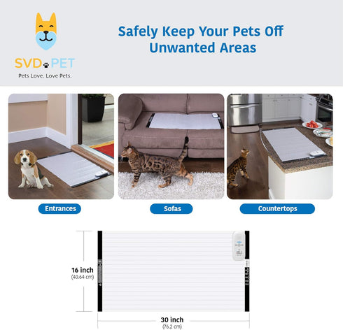 SVD.PET Pet Training Mat with Tester, 30" X 16", Electronic Repellent Scat Mat for Dogs & Cats