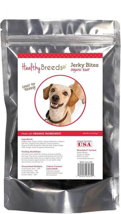 Healthy Breeds Chiweenie Jerky Bites Beef Recipe Dog Treats, 5 oz