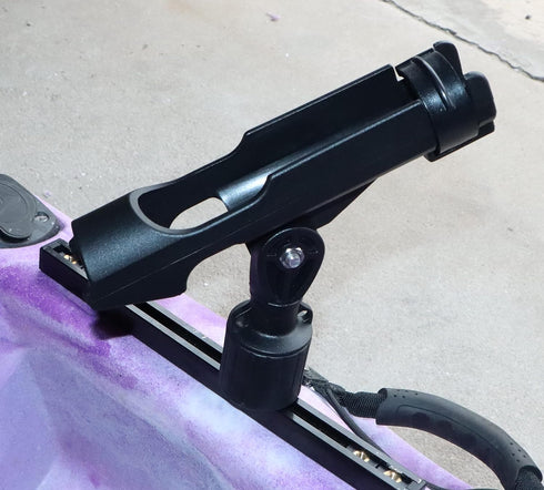 New Upgrade 360 Degrees MiniPort Fishing Rod Holder with Track Mounting Base Kit